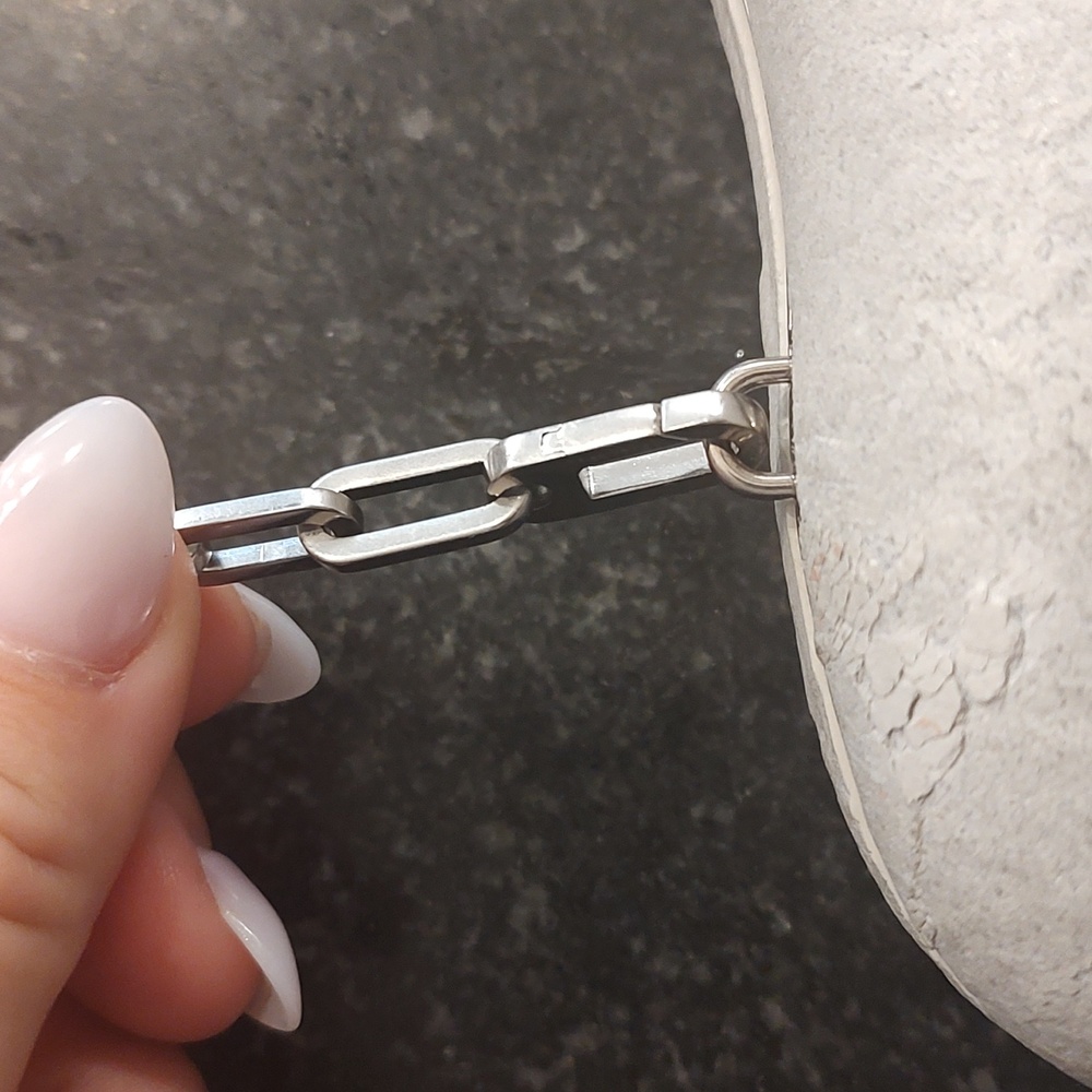 Bottega Veneta Frame Chain Clutch Pebble Rock Mini Stone Bag-Used- Grey - Picture 6 of 14